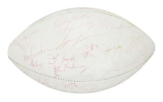 1970’s Pro Bowl Era Multi-Signed White Panel Football (40 Signatures including Simpson, Riggins and Lambert)